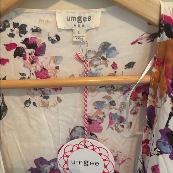 Anthropologie Umgee Multicolor Floral Kimono with Fringe - Picture 3 of 4